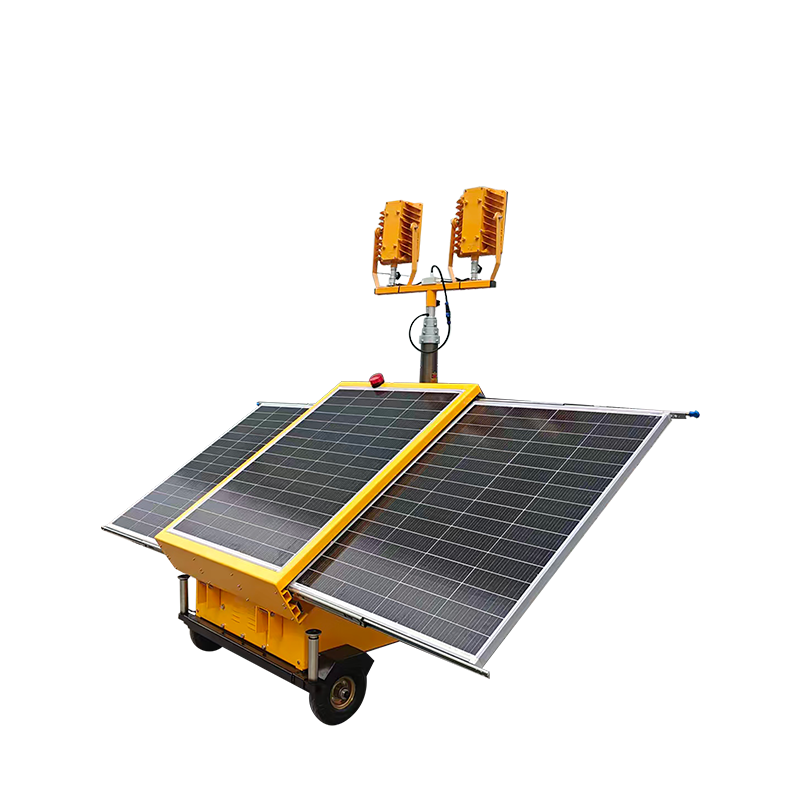 Solar-powered mobile lifting work lamp